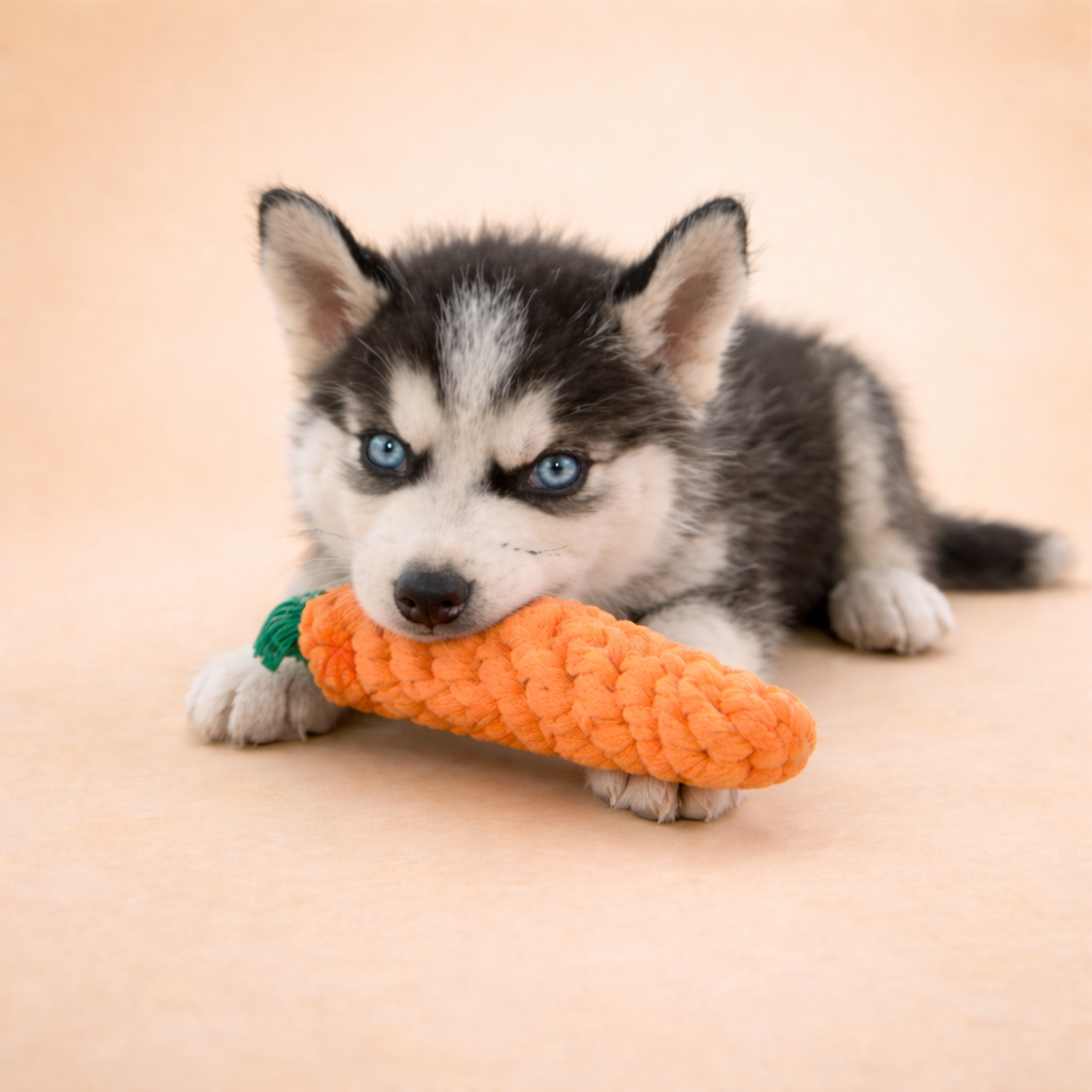 Carrot Rope Chew Toy – Dental Cleaning & Fun Play