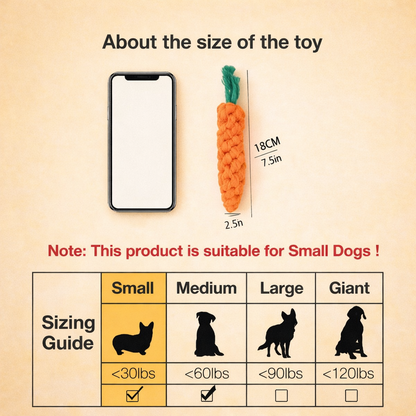Carrot Rope Chew Toy – Dental Cleaning & Fun Play